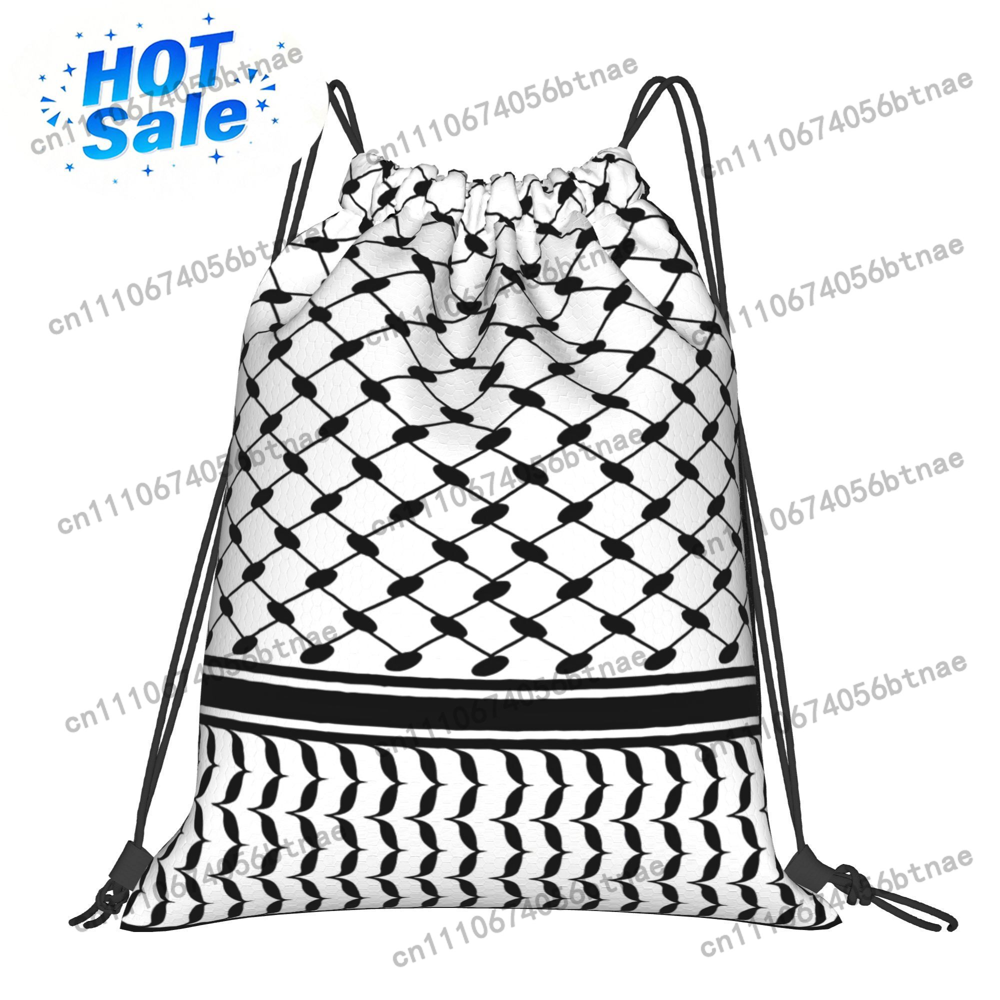 Drawstring Gym Bag - Borsa con coulisse con motivo Kufiya