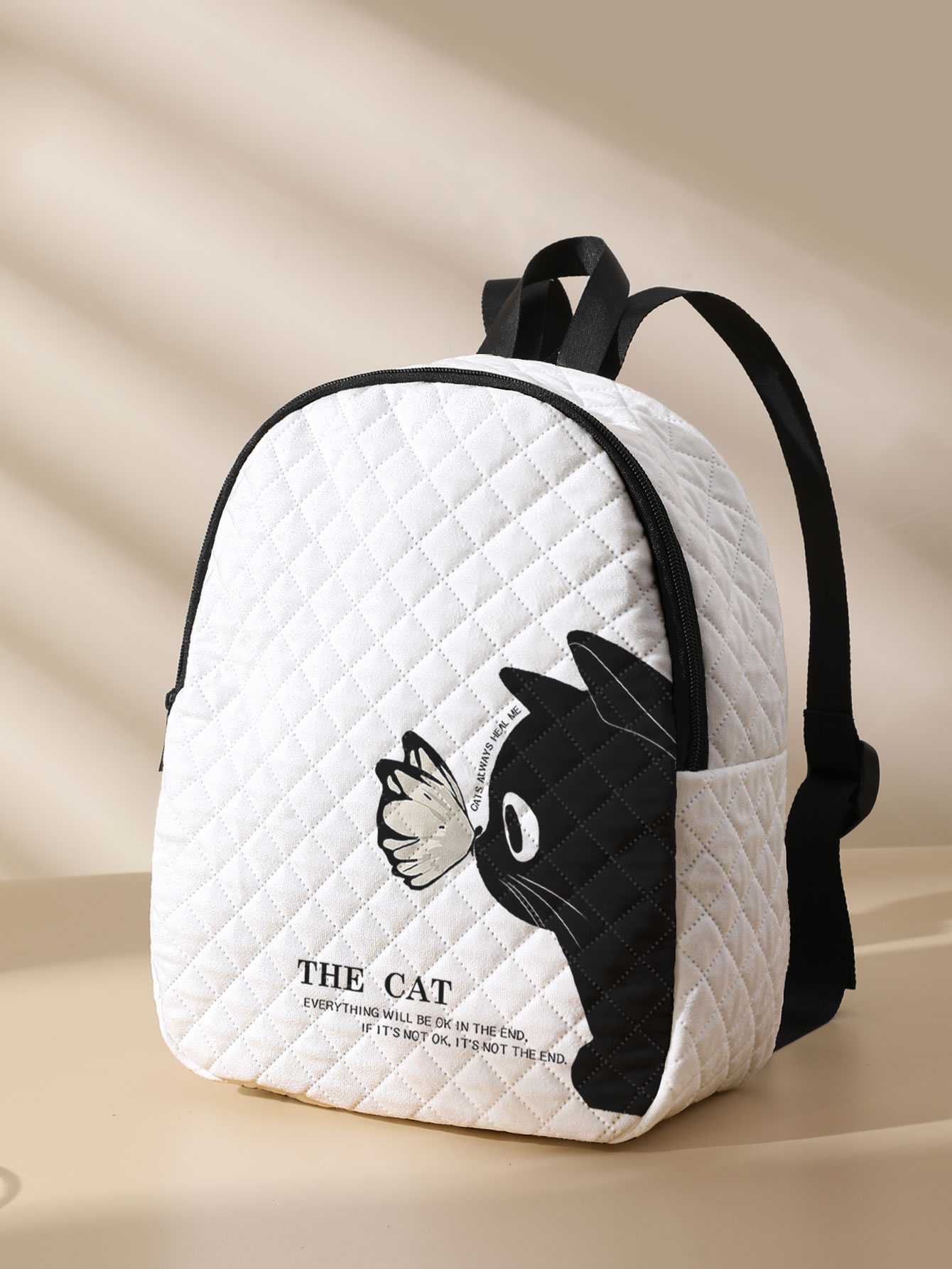 Mini Backpack Purse - Zaino compatto trapuntato con stampa di