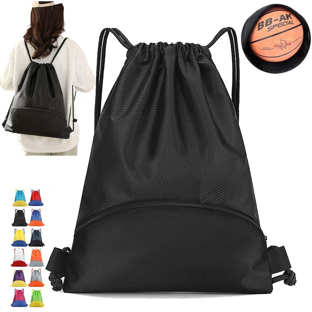 Drawstring Gym Bag - Borsa sportiva pieghevole in tessuto Oxford