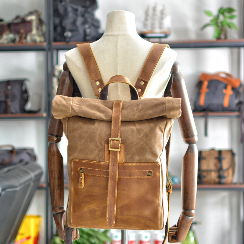 Nuovo zaino in tela cerata sem - Canvas Backpack Casual recensione e prezzo